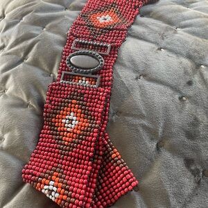 Beaded Red and Orange Belt